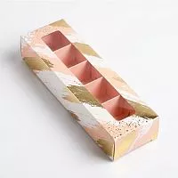 Коробка для 5 конфет "Золотой этюд" 21*5*3,3см
