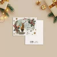 Открытка-мини "С Новым Годом!" олень, 8*6см
