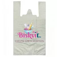 Пакет майка с логотипом "Biskvit"