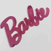 Зеркальный акриловый топпер "Barbiе" (Барби) малиновый
