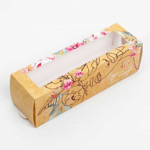 Коробка для макаронс "Буду счастлива каждую секунду", 18*5,5*5,5см Коробка для макаронс "Буду счастлива каждую секунду", 18*5,5*5,5см