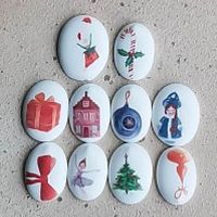 Сахарная фигурка- медальон "Новый год" 35*25мм, 1шт