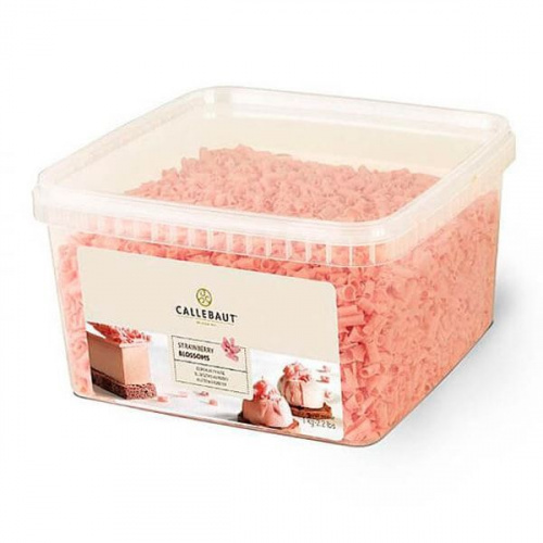 Шок. стружка Каллебаут 30 % со вкусом клубники, упаковка 1кг.